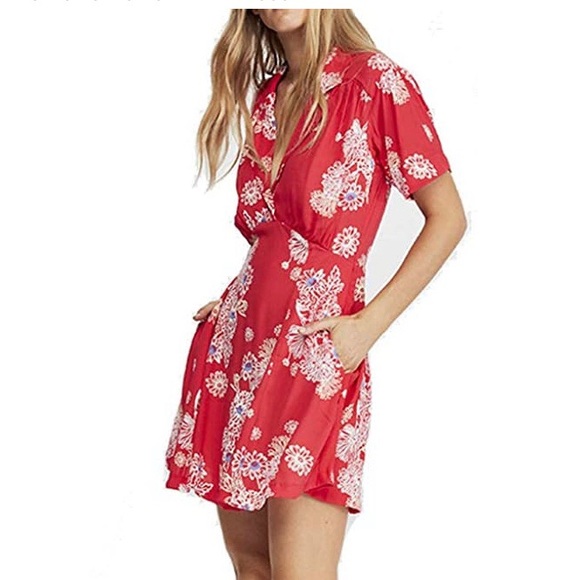 NWT Free People Hawaiian Shirt Mini Dress - Picture 1 of 5